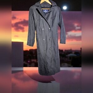 London Fog 6P Black Double-Breasted Women's Coat